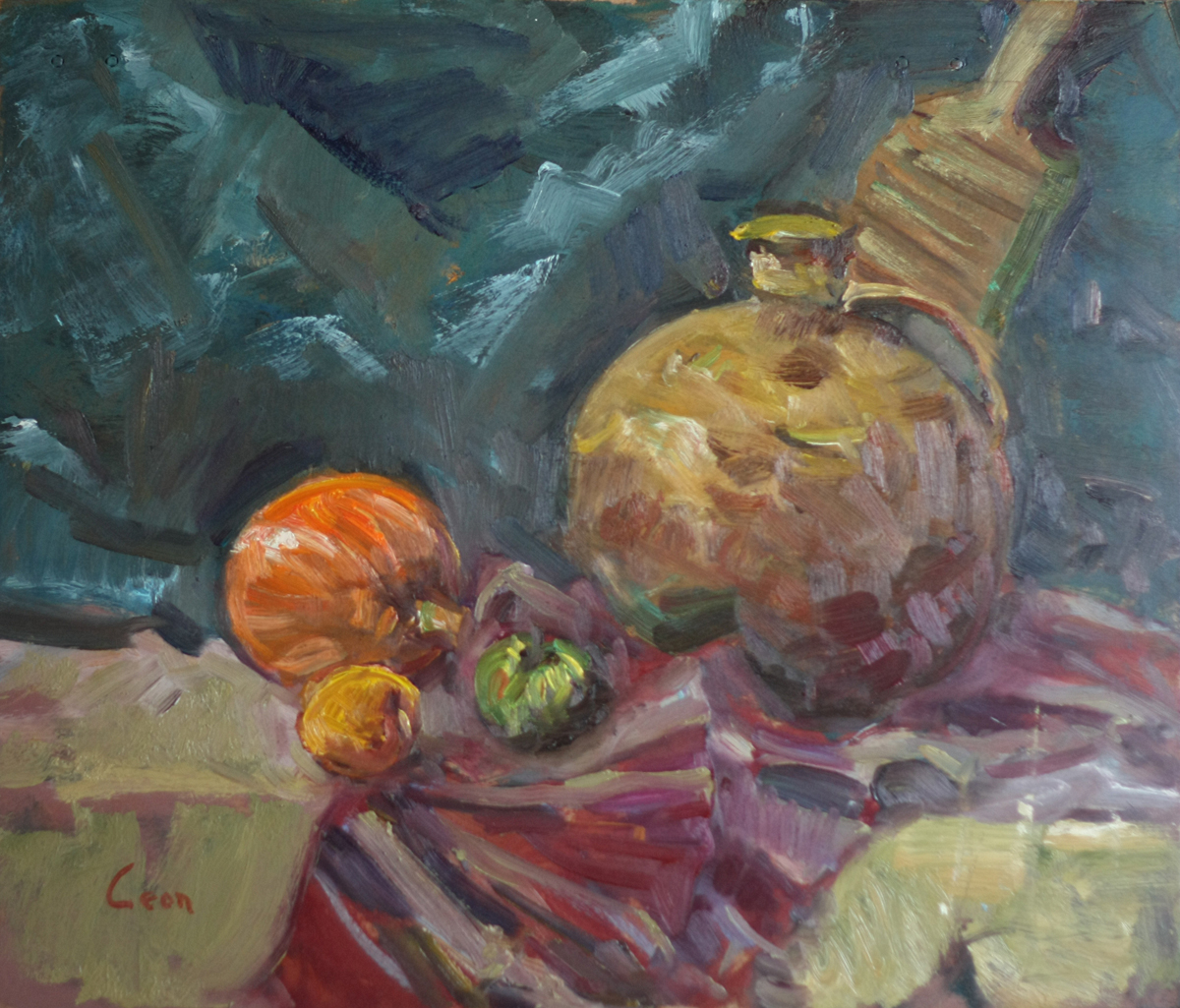 Still life with pumpkins