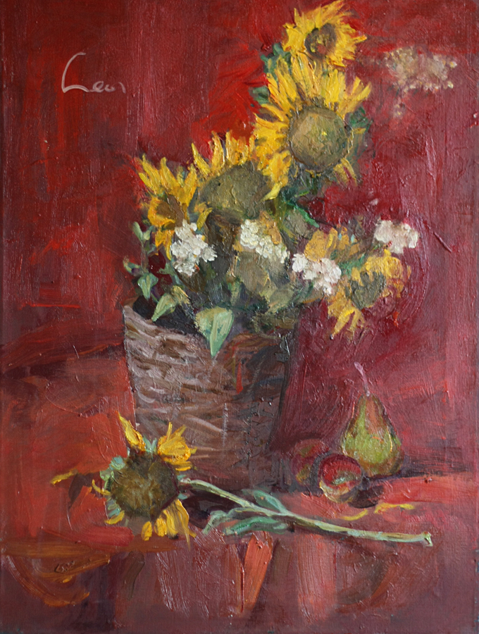Sunflowers with pear